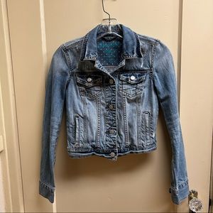 Aeropostale Womens Distressed Denim Jean Jacket Size XS